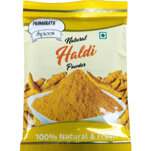 Pure Haldi Powder in bowl with turmeric roots – Pramarath